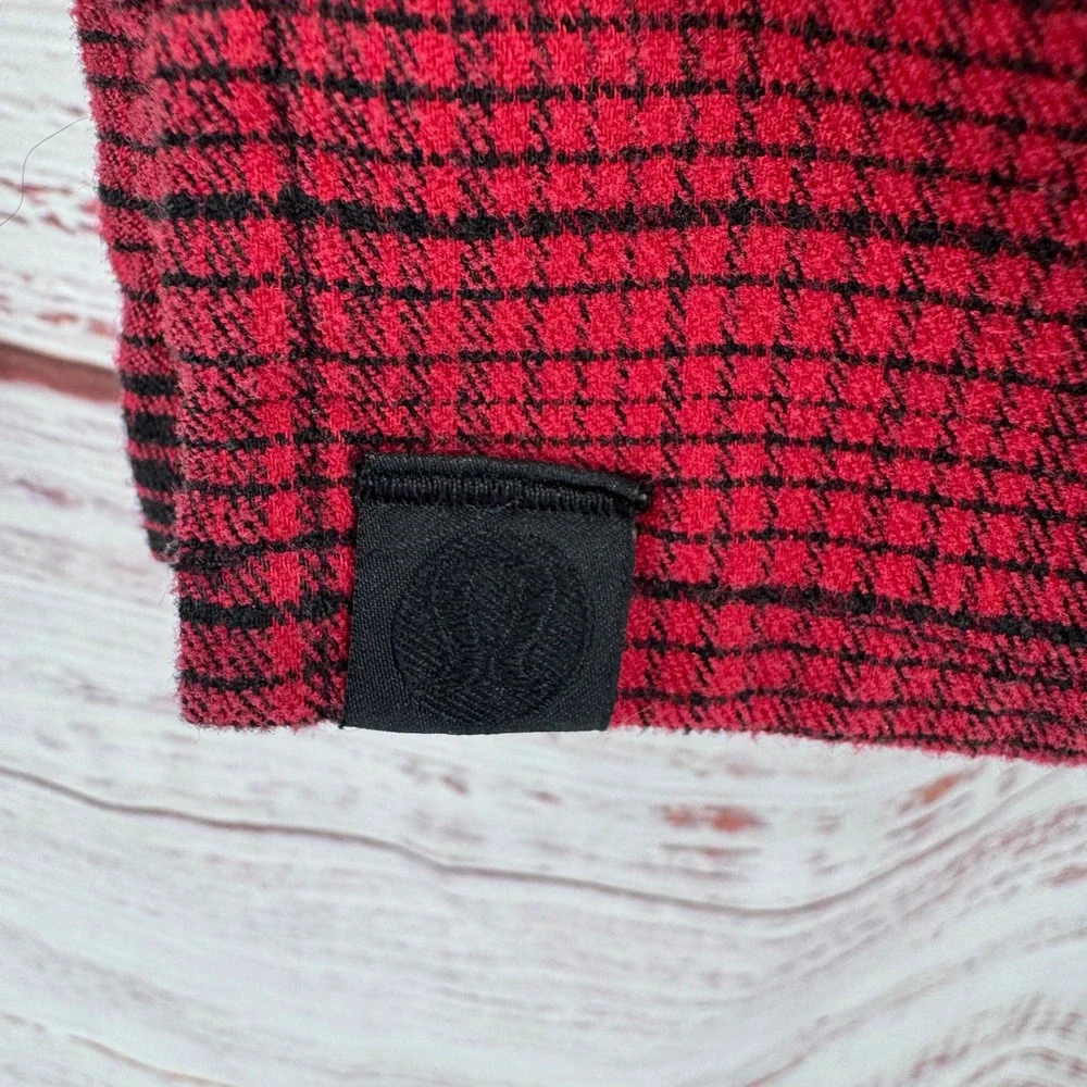 Lululemon Flannel Shirt Mens Size Small  Red Black Plaid Long Sleeve Button Down